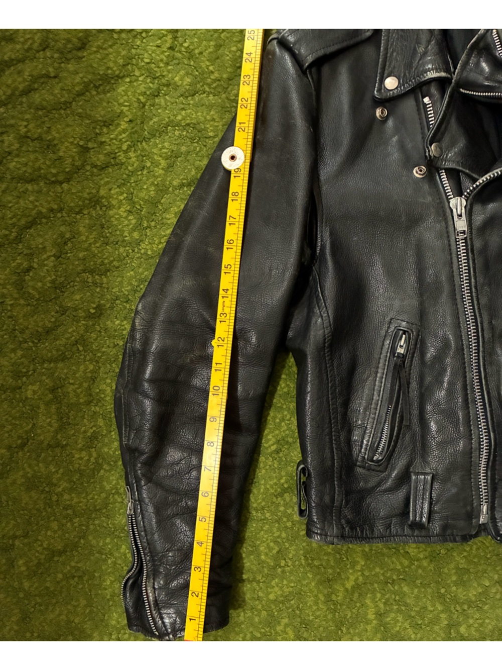 Vintage 1960s Black Leather Biker Jacket - Picture 9 of 16